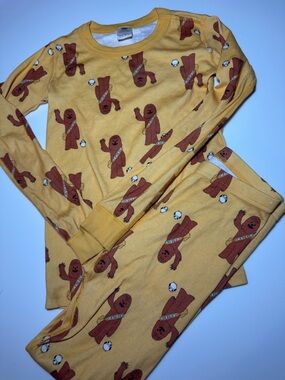 Kids Yellow Character Print Pajama Set